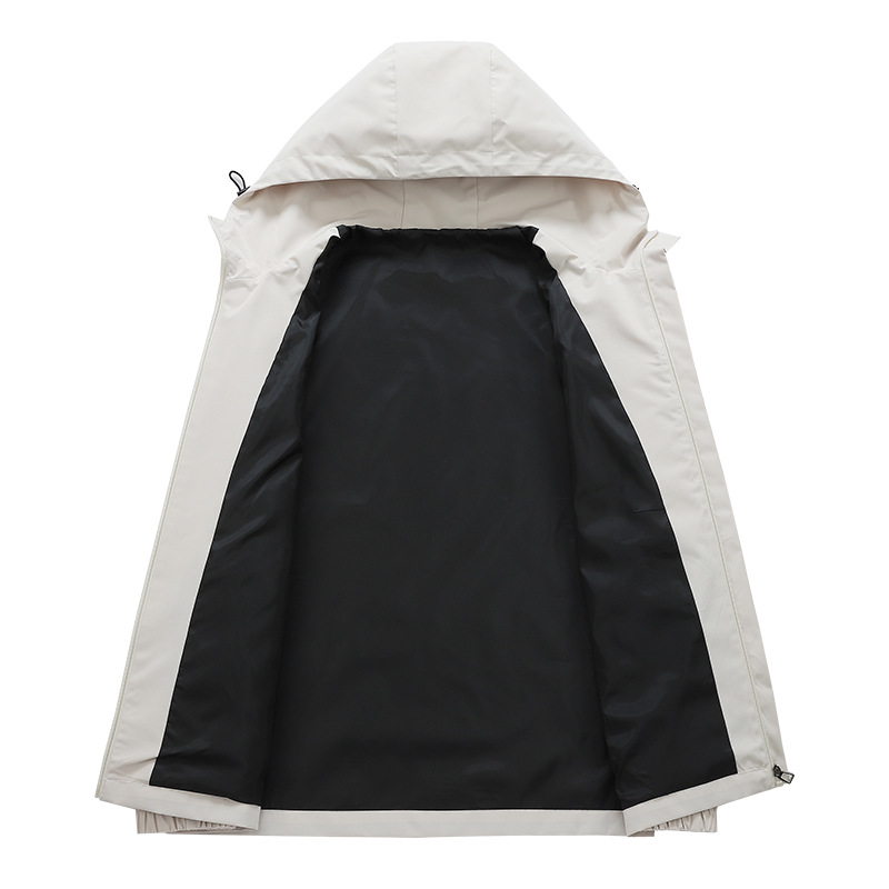 Chaqueta transfronteriza hombre chaqueta encapuchada chaqueta al aire libre chaqueta de color sólido simple impermeable suelta chaqueta de Amazon gran
