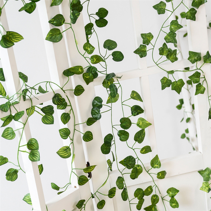 Simulated Leaves Wholesale Small Green Leaves Simulated Climbing Tiger Leaves Vines Ivy Rattan Fake Green Leaves Vines Simulated Flowers Wholesale