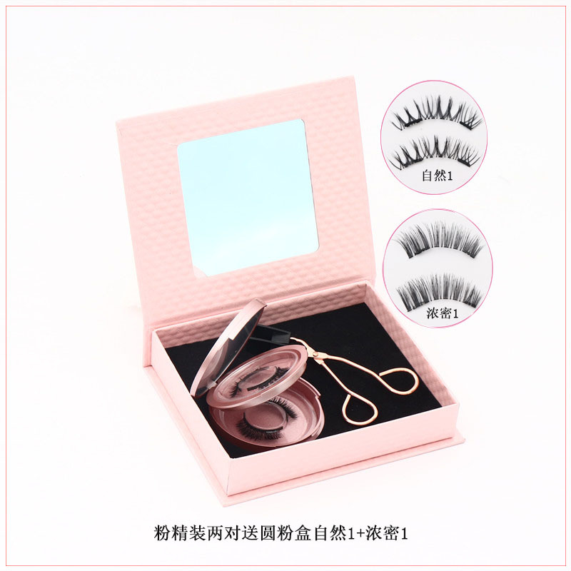 Quantum imán magnético de succión magnética sin pegamento natural largo y grueso transfronterizo pestañas falsas magnéticas populares europeas y americanas