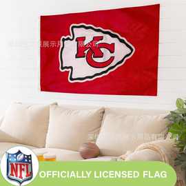 亚马逊TEMU美国橄榄球联盟球迷旗帜NFL户外室内悬挂拍照道具横幅