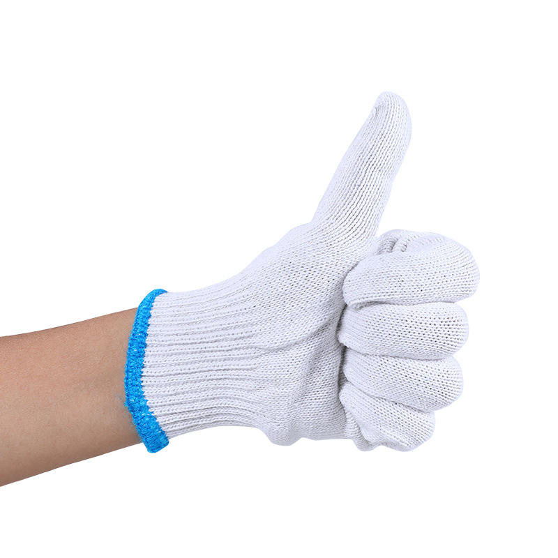 Junyu 71005 Labor Protection Linen Gloves, 500g Thickened & Dense, with Cotton Lampshade—Versatile White Gloves for Handling, 1 Jin Weight