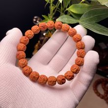 正宗网红热卖山核桃秦岭龙纹桃核雕刻观山无相老型手串