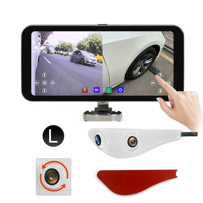 Rearview mirror/rearview mirror 通用6.25寸触摸屏2分割电子后视镜AI盲区预警前后一体双镜头侧视 - 625inch-front-and-rear-integrated-camera-on-the-left-side-of-the-displaywhite