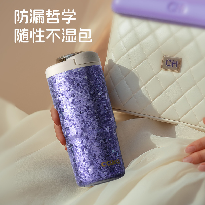 Cka純チタン保温カップコーヒーカップストロー直飲温顕チタンカップ車載随行男女プレゼント鮮度保持カップ|undefined