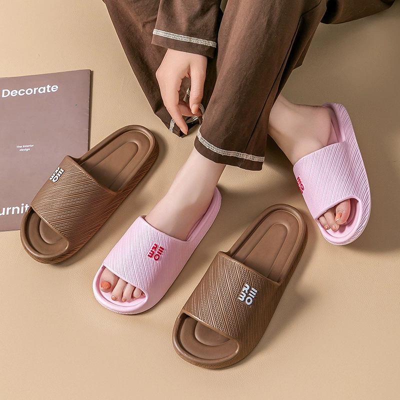 2025 новые модные летние полосатые сандалии с буквенным принтом для женщин, домашние и уличные тапочки на толстой подошве для мужчин