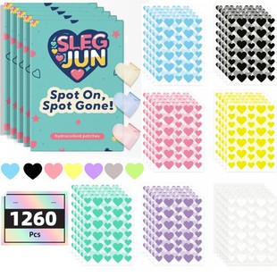 Cross-Border Wholesale Large Size Combination Acne Patch Heart Acne Patch Facial Concealer Covering Acne Marks 1260Pcs