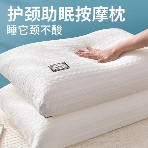 Knitted cotton pillow core does not collapse or deform, household pillow, single cervical pillow, sleep aid, fiber hotel pillow, wholesale