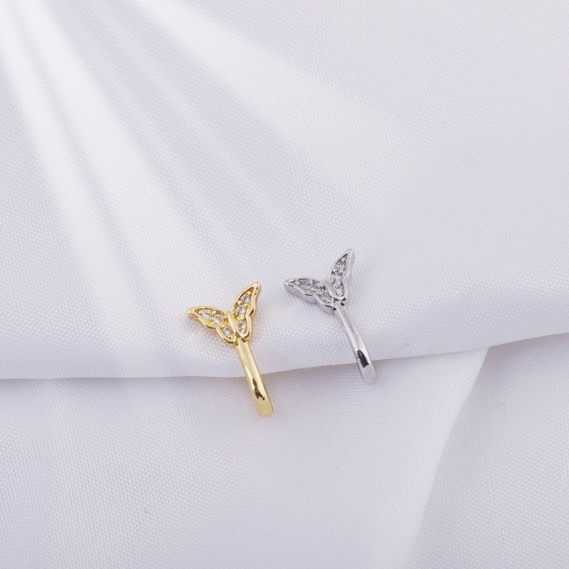 Butterfly Shape CZ Nose Clip No Piercing Fake Nose Stud Zircon Nose Ring 18K Gold Plated detail image 8