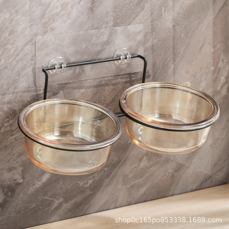 호박색 유리 이중 그릇 + 검정색 이중 그릇 벽걸이