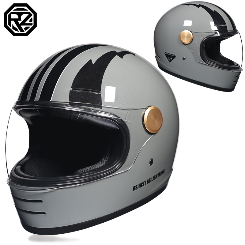 Orz vintage 3c crucero casco de motocicleta casco completo para hombres y mujeres crucero de verano cuatro estaciones coche eléctrico casco de seguridad