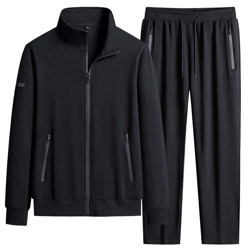 Transfronterizos algodón ropa deportiva casual hombre chaqueta de carrera chaqueta de mediana edad padres dos piezas conjunto de primavera y otoño 2026 image 8