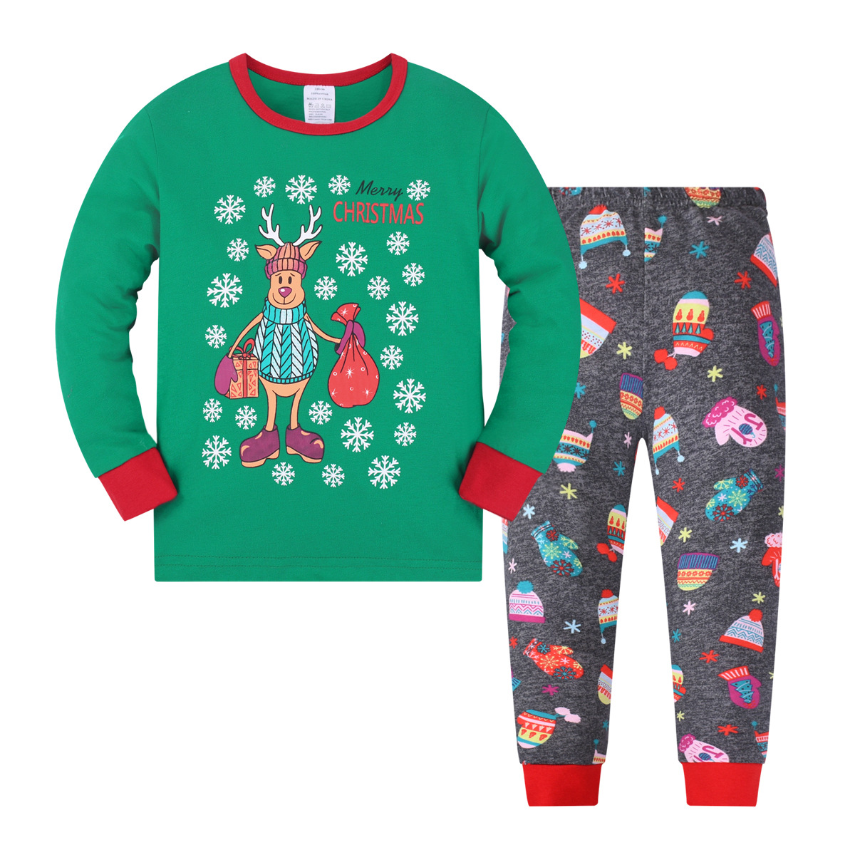 2023 Comercio exterior transfronterizo nuevos niños pijamas de Navidad niños y niñas de algodón homewear de Navidad en stock al por mayor