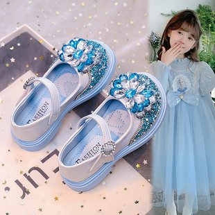 Girls Princess Shoes 2025 New Children's Crystal Shoes Spring and Autumn Leather Shoes Little Girls Shoes Baby Shoes Dress