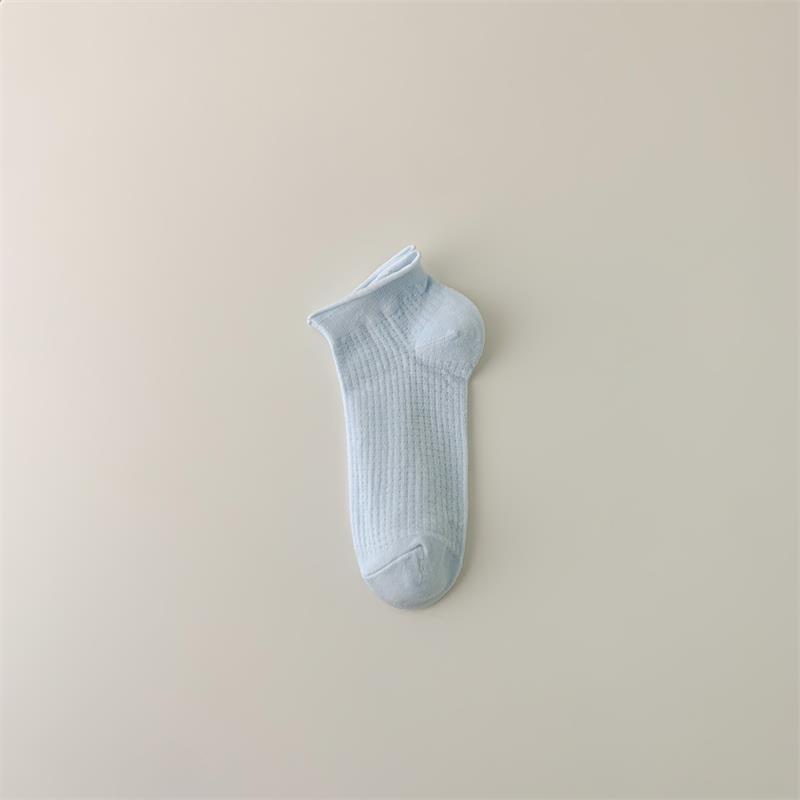 Calcetines cortos para mujer primavera y verano calcetines delgados de algodón ins moda japonesa JK estilo malla todo partido suelto rizado invisible barco calcetines para mujer