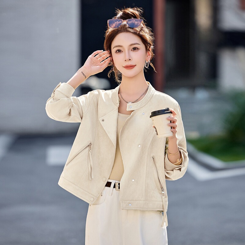 2026 Spring New Sheepskin Leather Jacket Loose Fit Women's Fashion Trend Versatile Casual Slimming Jacket Top