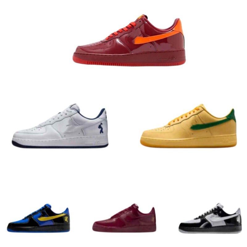 Cross-Border Af1 Patent Leather Air Force Low-Top Sneakers, White Shoes for Couples, Classic Style Sports Shoes, Casual Trendy Shoes Cross-Border Af1 Patent Leather Air Force Low-Top Sneakers, White Shoes for Couples, Classic Style Sports Shoes, Casual Trendy Shoes