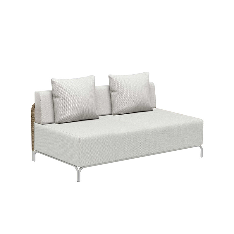 Sofá al aire libre patio trenzado combinación de silla de caña impermeable solar jardín villa terraza de alojamiento nórdico muebles de esquina