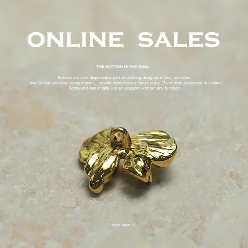 [Yisen] Xiaoxiang retro-style bow metal button blazer double-sided nipkin coat decorative buttons