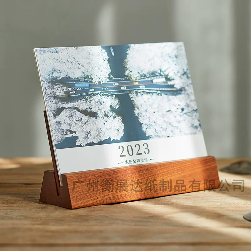 Деревянный акриловый настольный календарь, 2026 год