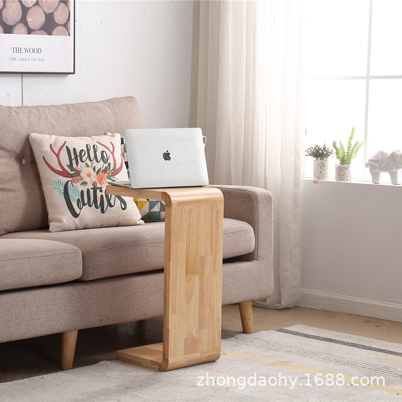 Zhongcanghong Island madera maciza en forma de U de tipo C tatami estante de almacenamiento apartamento pequeño mesa de esquina mesa de noche creativa mesa auxiliar de sofá