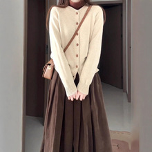 针织毛衣套装连衣裙子女春季2025新款小个子香风韩系穿搭高级感