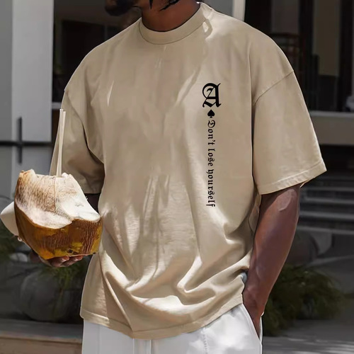 Eurasian men's summer loose casual printed T-shirt top