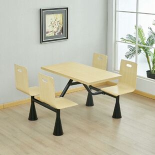 School factory canteen dining table unit restaurant staff dining hall conjoined stainless steel fast food snack bar table and chair combination