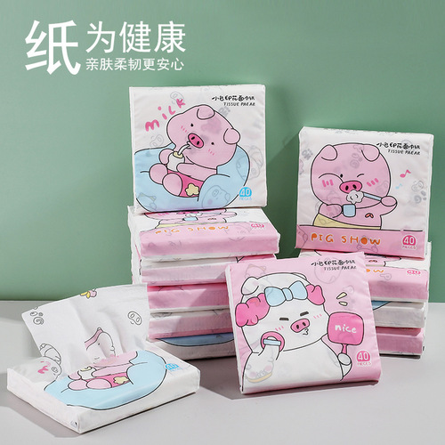 Three-layer children's student bag portable printed tissue paper raw wood pulp wet and dry factory wholesale