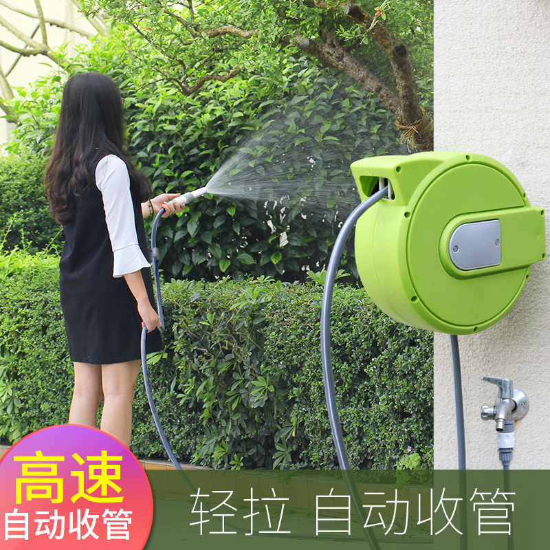 Automatic Telescopic Recycling Pipe Coiler Car Wash Water Gun Water Pipe Storage Rack Winding Pipe Household High Pressure Sprinkler Brush Car Water Drum