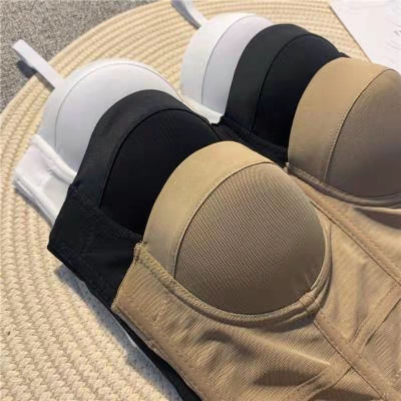 Nightclub Sexy Short Cropped Top Beautiful Back Tube Top Camisole Vest for Outer Wearing Foreign Style Gathering Fishbone Corset Summer