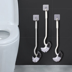 Toilet brush for home bathroom Japanese-style no-blind-spot S-shaped toilet brush long handle plastic soft bristle cleaning ball