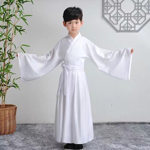 汉服明制圆领袍道袍内搭直裰内衬袍打底袍正品儿童中国风新款白色-阿里巴巴