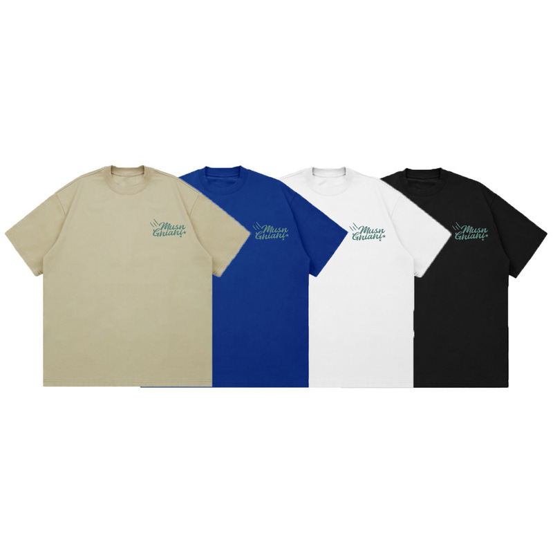 American-style 260g heavy short-sleeved T-shirt men's summer vintage fighter printed drop-shoulder sleeve loose short-sleeved bottoming shirt American-style 260g heavy short-sleeved T-shirt men's summer vintage fighter printed drop-shoulder sleeve loose short-sleeved bottoming shirt