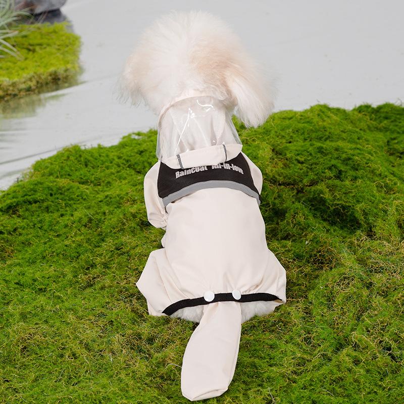 Perro al aire libre tracción reflectante color de contraste de carga impermeable impermeable de cuatro patas para perros pequeños y medianos, ropa para mascotas