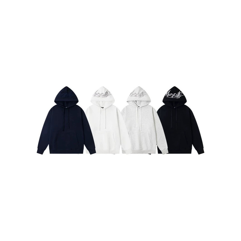 Cross-Border Trendy Brand Stussy, Hooded Sweatshirt with Logo Letter Embroidery, American Retro Style, Unisex