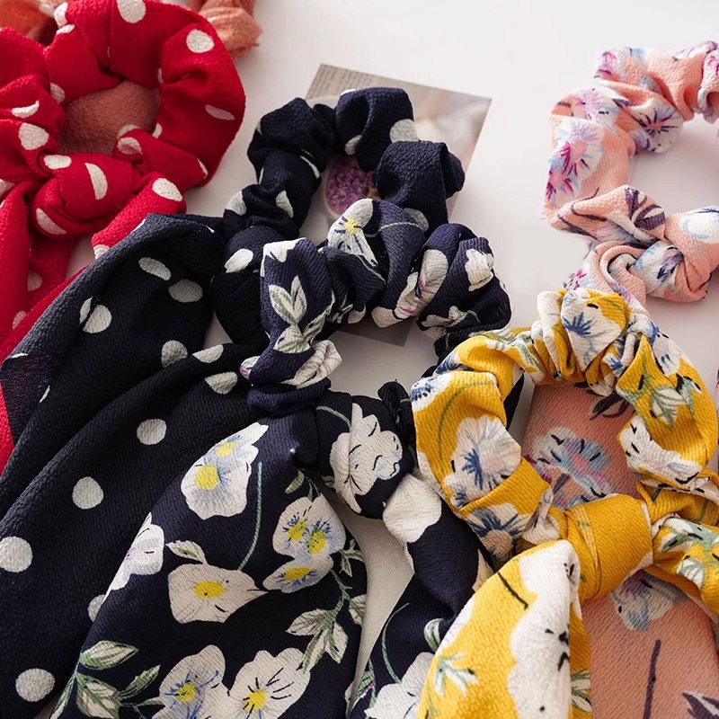 Fronteriza larga tela flotante anillo de pelo intestino joyería europea y americana nudo de caballo anillo de cabello cuerda al por mayor