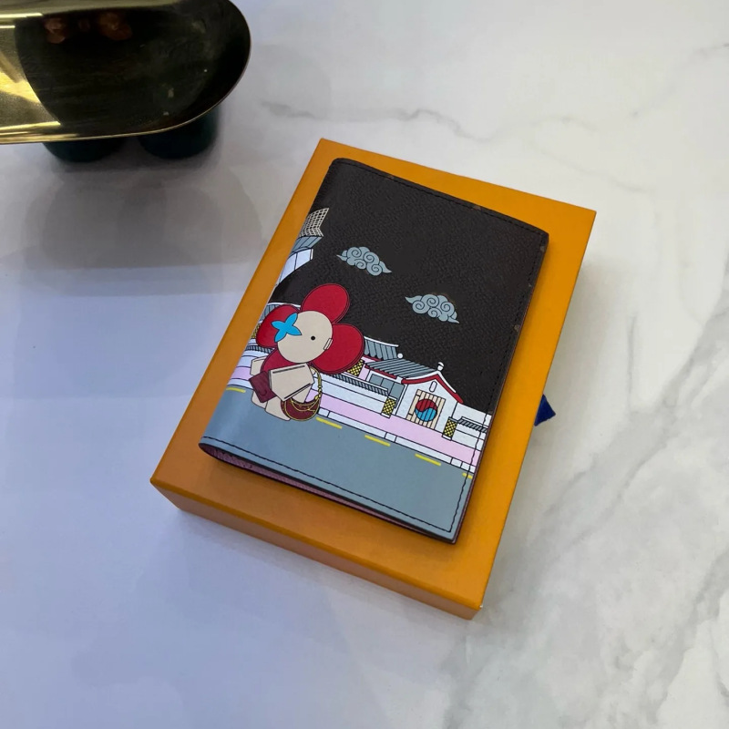 スポットクラシックファッション新しい財布プリントパターン漫画動物新製品卸売マルチカードスロット折りたたみパスポートホルダー|undefined