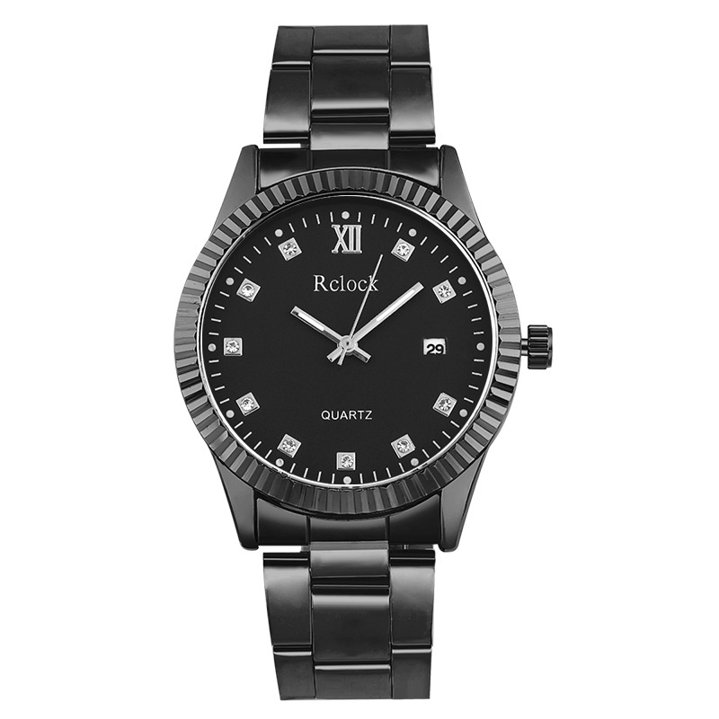 Europe and the United States best selling popular fashion luxury saw edge steel band Men's Watch Rclock calendar quartz watch factory direct sales