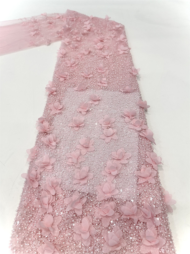 Decalones hechas a mano industria pesada computadora bordada sequinilla bordado tubo de perlas vestido de boda vestido de moda tela de vestido image 12