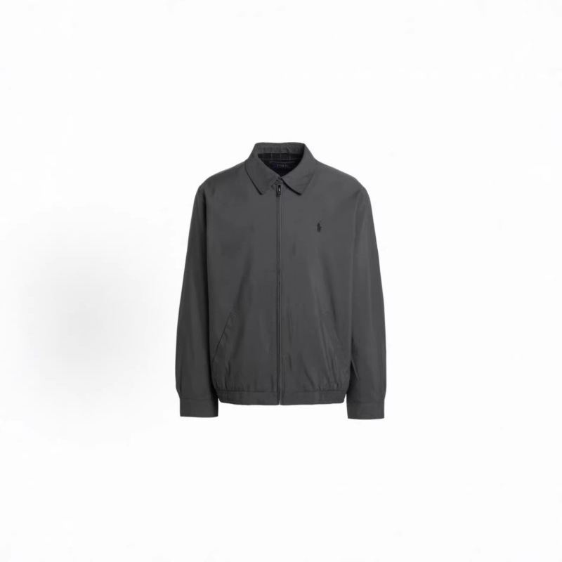 Rl Ralph Lauren Solid Color Simple Old Money Style Small Logo Polo Embroidery Business Casual Turn-Down Collar Zip-Up Jacket