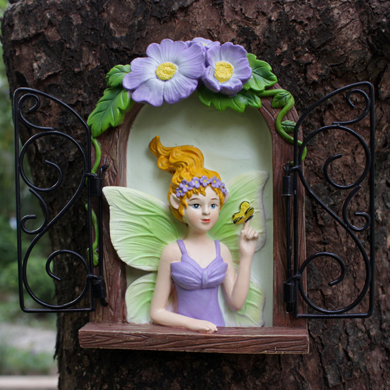  flower fairy elf resin Balcony decoration outdoor courtyard terrace decoration flower fairy garden pendant resin