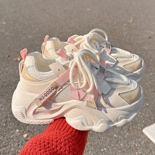 Girls' Sports Shoes Summer 2025 New Breathable Mesh Girls Spring and Summer Student Shoes Medium and Large Children's Running Soft-Soled Shoes