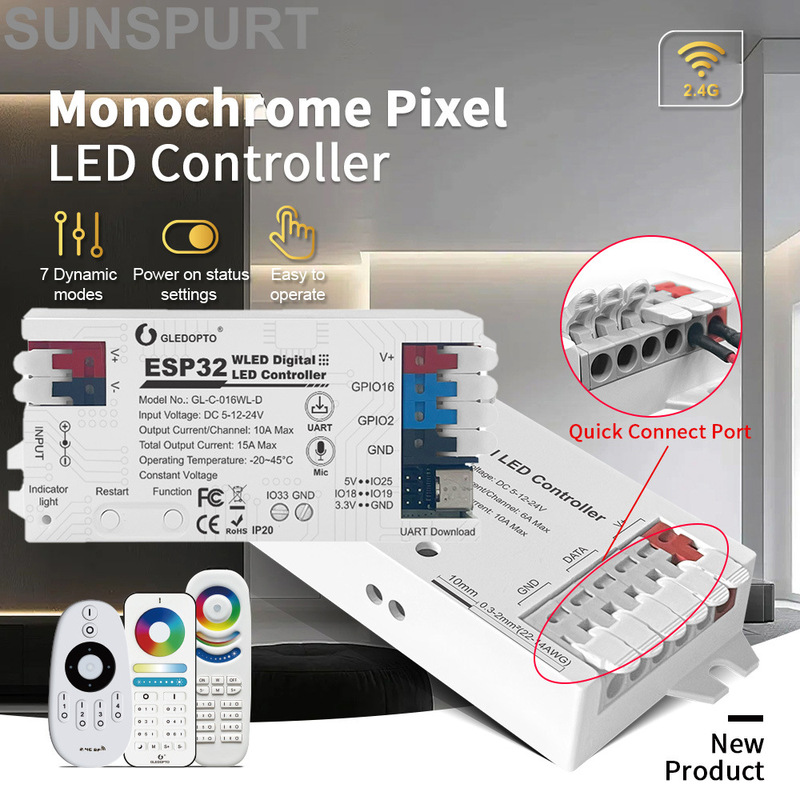 Esp32 Wled Controller Spi Addressable Magic Light Strip Ws2811 2812B Sk6812 Rgb5 in 1