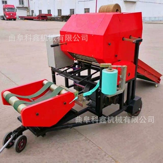 秸秆打捆包膜机加厚钢材青贮稻草饲料压块缠膜机加工豆秧打包机