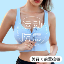 拉链大码运动内衣防震高强度美背跑步健身背心瑜伽聚拢文胸女夏季