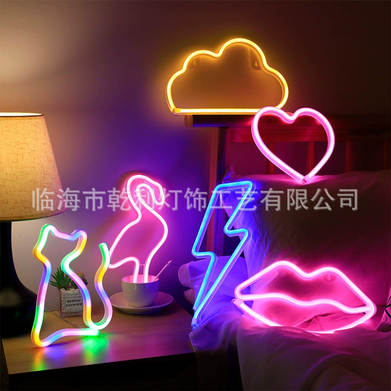 LED неоновый светильник формы буквы, светящийся свет, световая полоса стиль инстаграм, украшение комнаты, рождественский ночной свет, светодиодная фигура