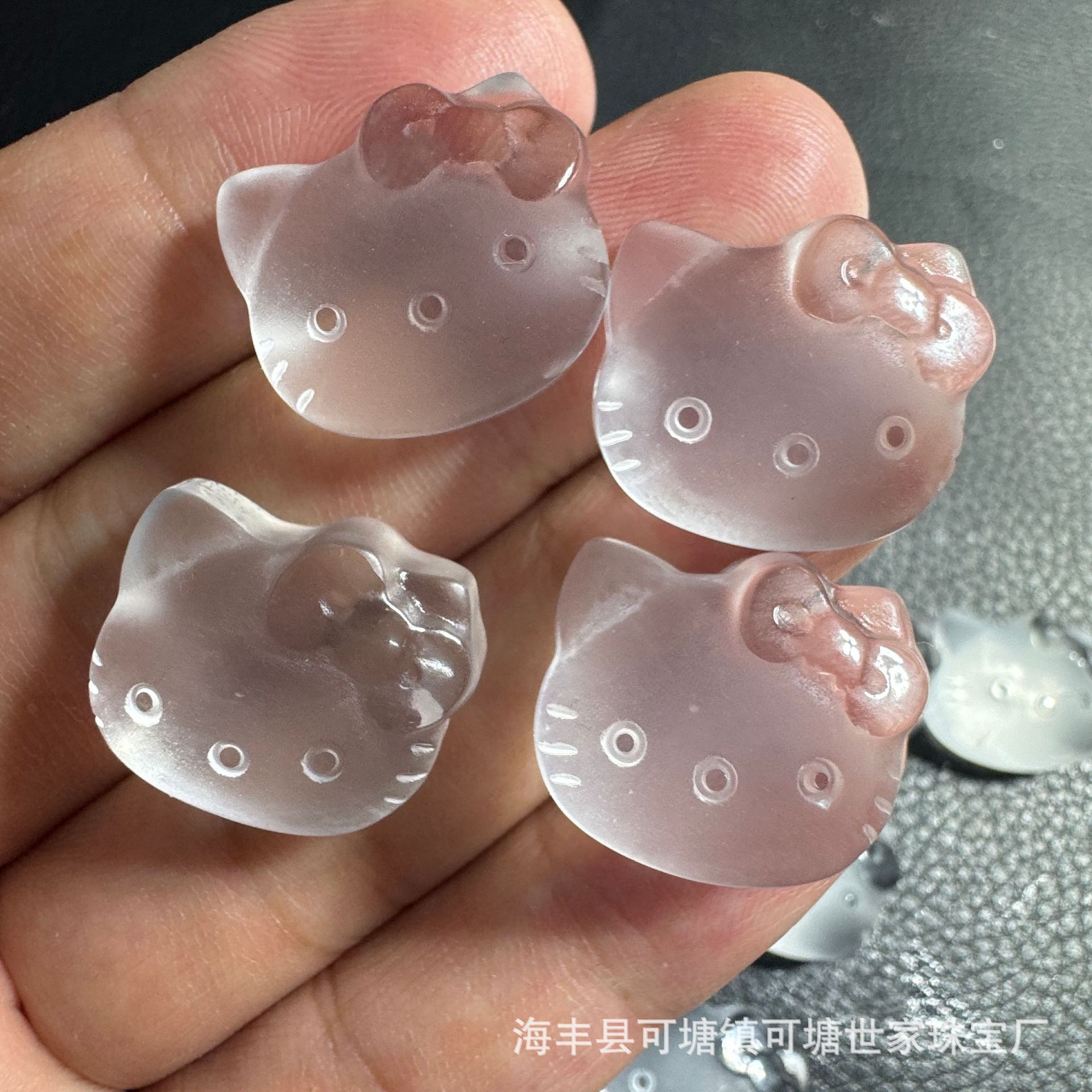 巴西天然白水晶KT猫头手链diy配饰凯迪猫手串手牌配件百搭时尚