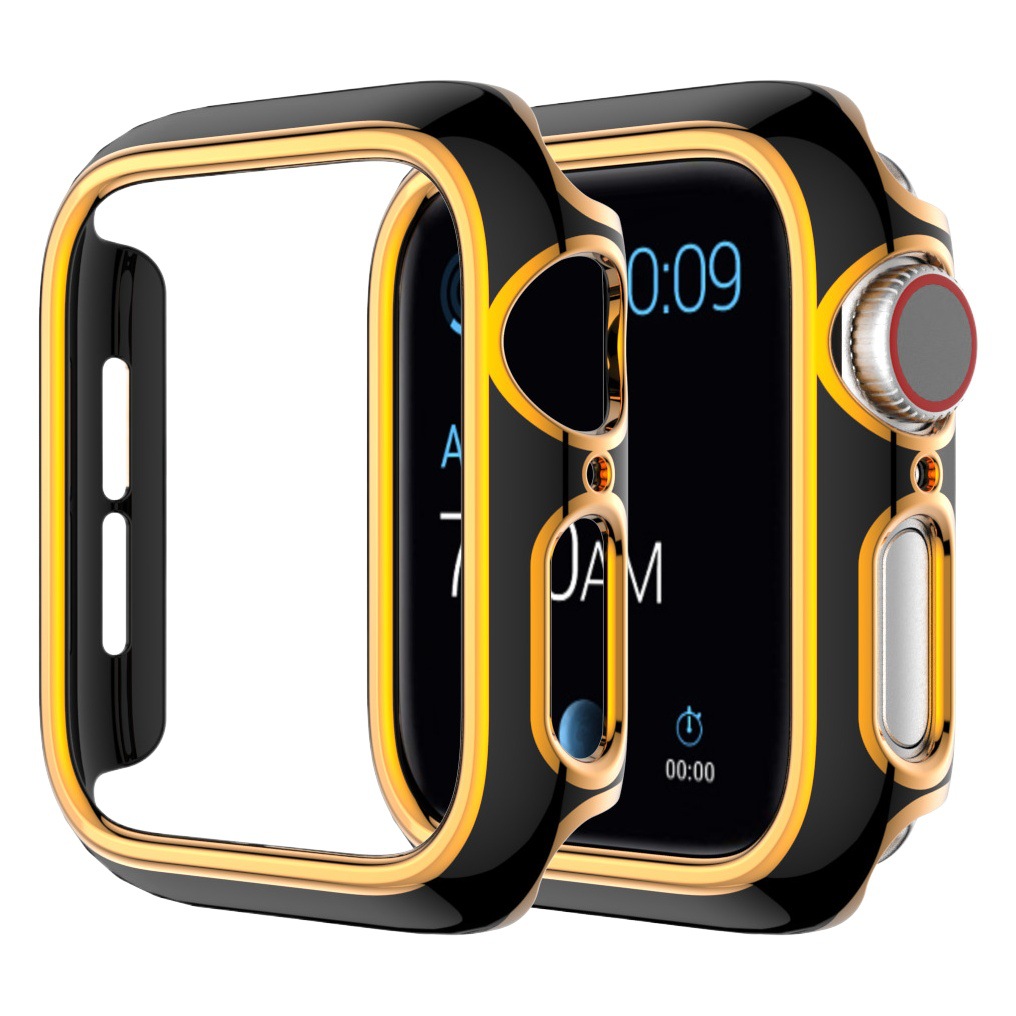 Adecuado para Apple electrochapado colgante tallado PC caso Apple Watch 7/6/SE/5/4321 Vidrio Templado