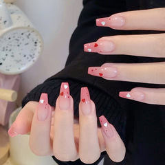 Wearable nail sticker heart-shaped peach heart nail sticker detachable nail sticker set Product Y22
