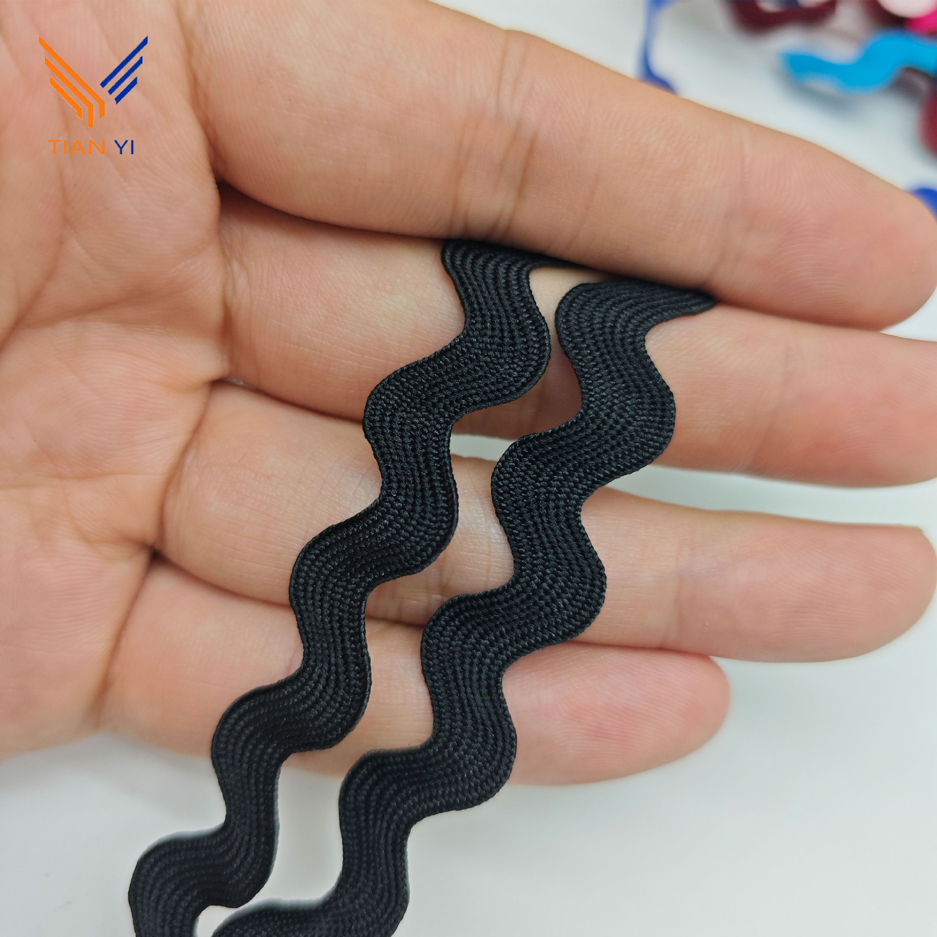 9MM tejido con borde curvo correas onduladas cortina almohada decoración de mochila Lolita Hanfu encaje en forma de S accesorios